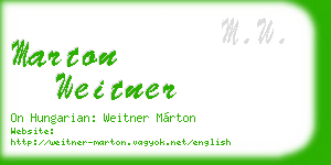 marton weitner business card